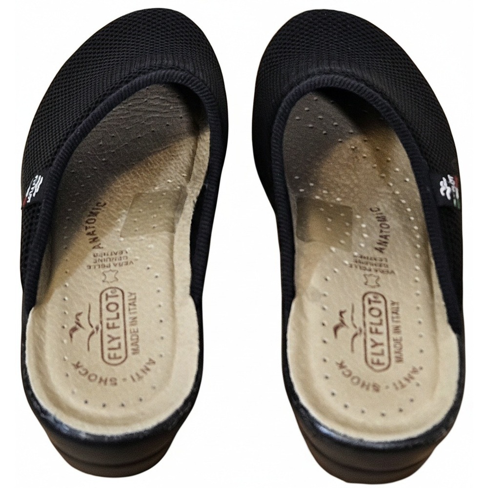 Fly Flot Mesh Clogs Womens 40 Black Excellent Anatomic Anti-Shock Made in Italy - Picture 2 of 6
